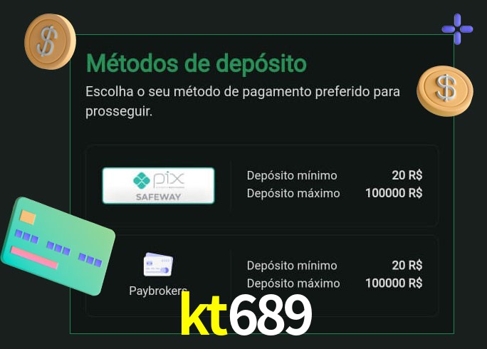 O cassino kt689 oferece uma grande variedade de métodos de pagamento